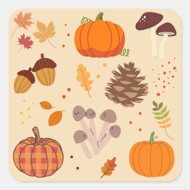  Fall Nature Square Sticker (Front)