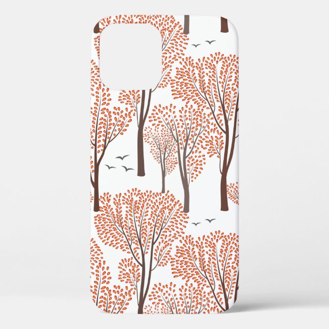 Fall nature wildlife seamless pattern Autumn trees Case-Mate iPhone Case (Back)