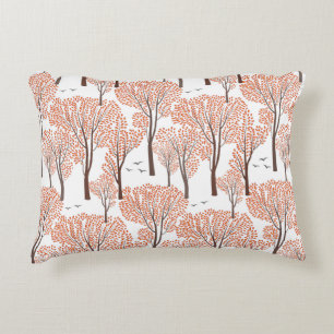 Fall nature wildlife seamless pattern Autumn trees Decorative Cushion