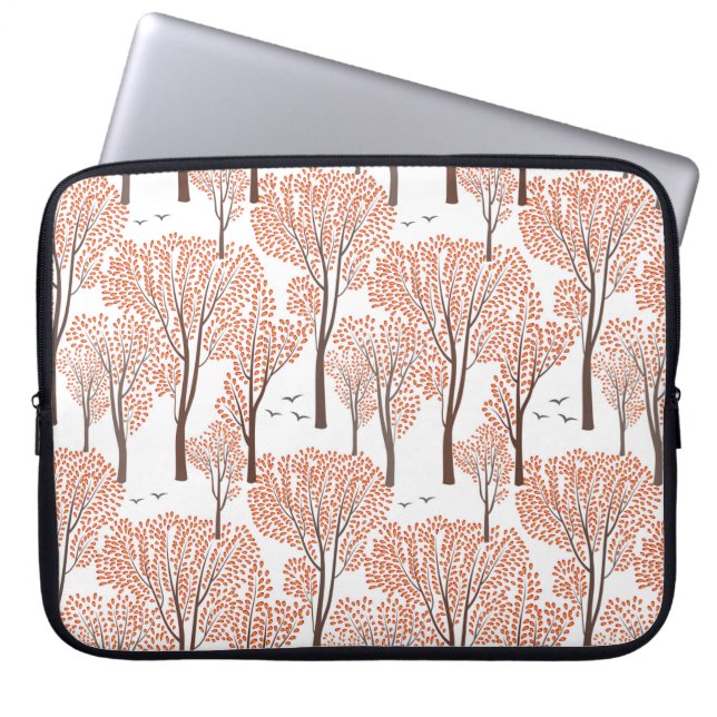 Fall nature wildlife seamless pattern Autumn trees Laptop Sleeve (Front)