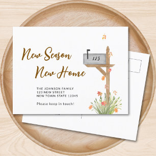 Fall New Season New Home Moving Announcement Postcard
