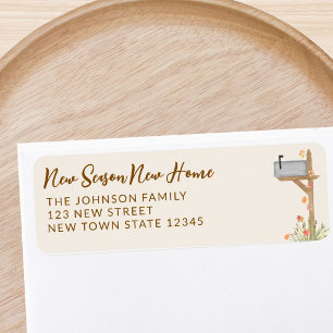 Fall New Season New Home Moving Return Address Return Address Label