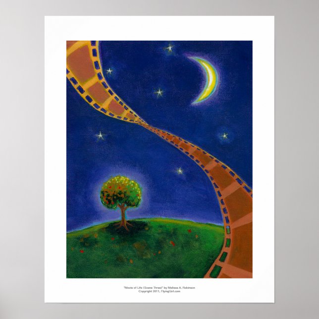 Fall night movie art fun painting for film lovers poster (Front)