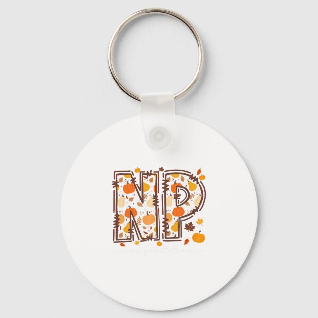Fall Np Nurse Practitioner Pumpkin Autumn Thanksgi Key Ring (Front)