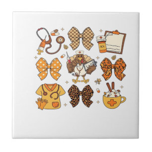 Fall Nurse Thanksgiving Classic T-Shirt.png Ceramic Tile