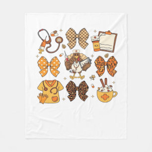 Fall Nurse Thanksgiving Classic T-Shirt.png Fleece Blanket