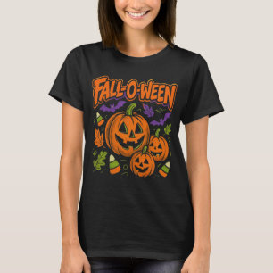 Fall-o-ween Bootleg Autumn Halloween Design T-Shirt