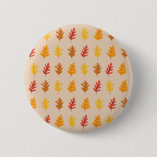Fall Oak Leaves 6 Cm Round Badge