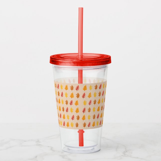Fall Oak Leaves Acrylic Tumbler (Front)