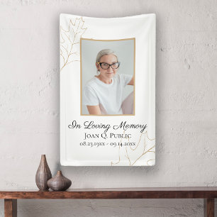 Fall Oak Leaves Celebration of Life Funeral Banner