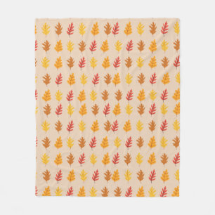 Fall Oak Leaves Fleece Blanket
