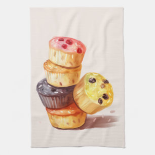 Fall of the Muffin Tower Tea Towel