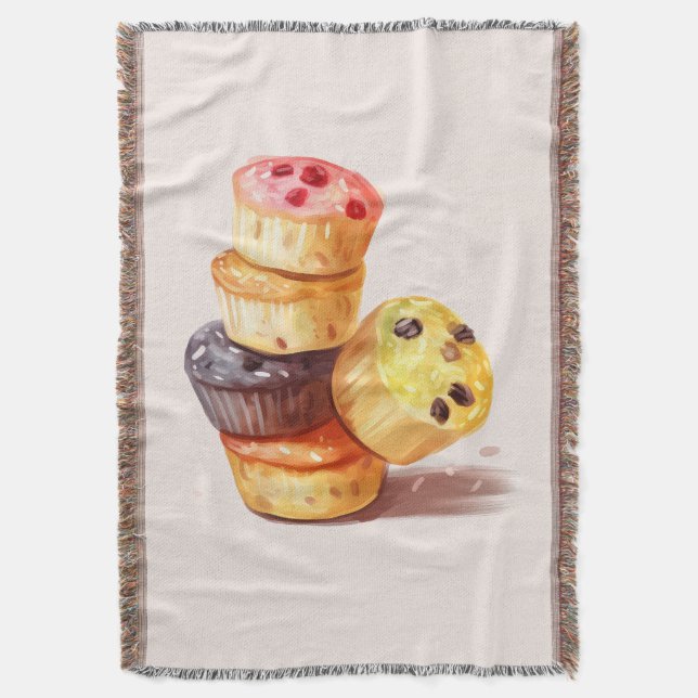 Fall of the Muffin Tower Throw Blanket (Front Vertical)