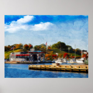 Fall on Federal Hill from Inner Harbour, Baltimore Poster