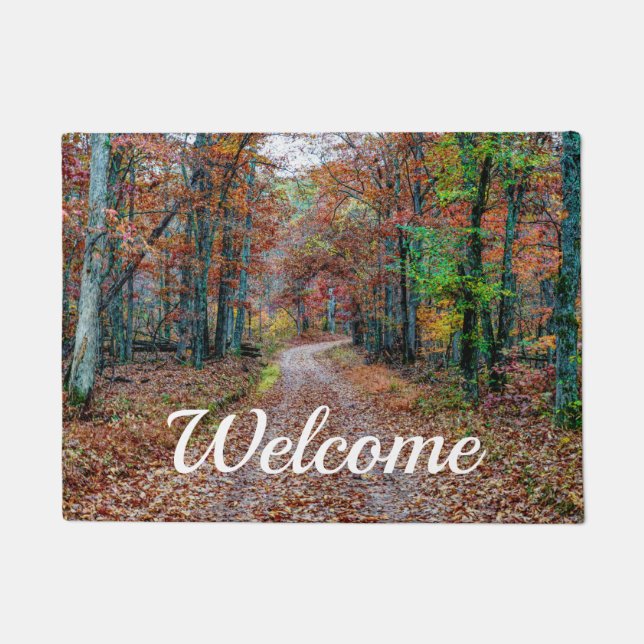 Fall On The Dirt Road Welcome Doormat (Front)