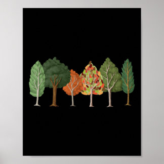 Fall Or Autumn Trees With Beautiful Colours - Leav Poster
