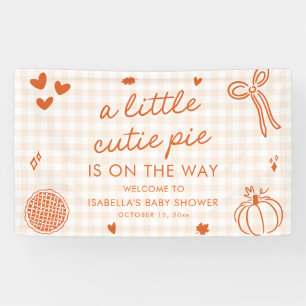 Fall Orange A Little Cutie Pie Baby Shower Welcome Banner