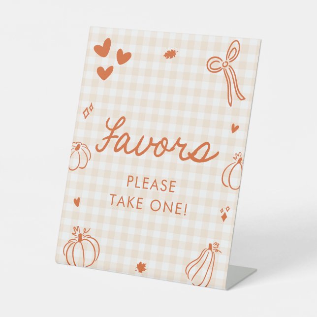 Fall Orange A Little Pumpkin Favours Sign (Front)
