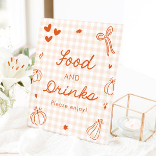Fall Orange A Little Pumpkin Food and Drinks Sign