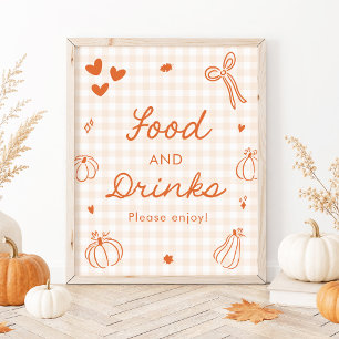 Fall Orange A Little Pumpkin Food and Drinks Sign