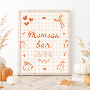 Fall Orange A Little Pumpkin Momosa Bar Sign