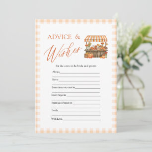 Fall Orange Advice and Wishes Bridal Shower Game Invitation