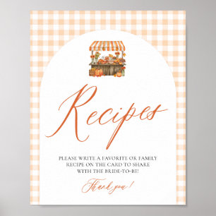 Fall Orange Gingham Fresh Off The Market Recipes Poster
