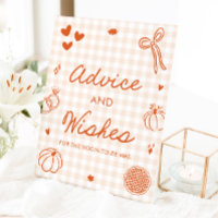 Fall Orange Gingham Hand Drawn Advice and Wishes