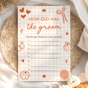 Fall Orange Gingham How Old Was The Groom Game Invitation