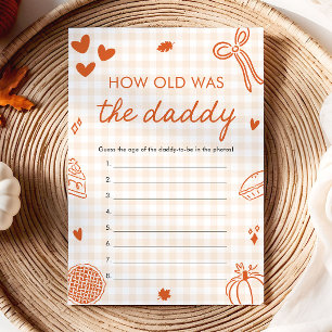 Fall Orange Hand Drawn How Old Was The Daddy Game Invitation