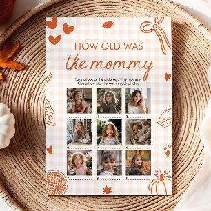 Fall Orange Hand Drawn How Old Was The Mummy Game Invitation