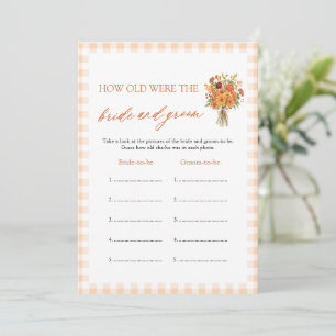 Fall Orange How Old Were The Bride & Groom Game Invitation