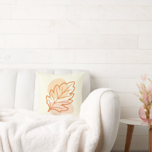 Fall Orange Leaf & Blob Design Thanksgiving Gift Cushion
