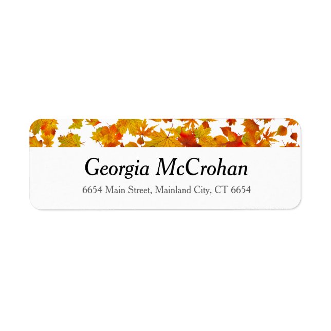 Fall Orange Red Leaves Return Address Label (Front)
