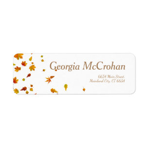 Fall Orange Red Leaves Return Address Label