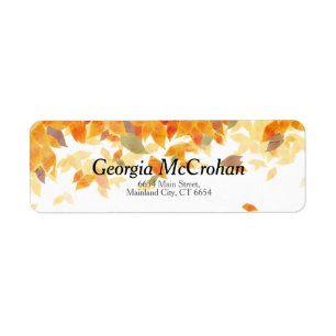 Fall Orange Red Leaves Return Address Label