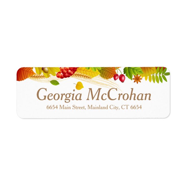 Fall Orange Red Leaves Return Address Label (Front)