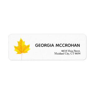 Fall Orange Yellow Leaves Return Address Label