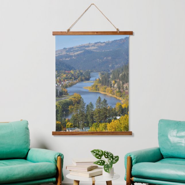 Fall Over Clearwater River Idaho   Hanging Tapestry (Living Room)