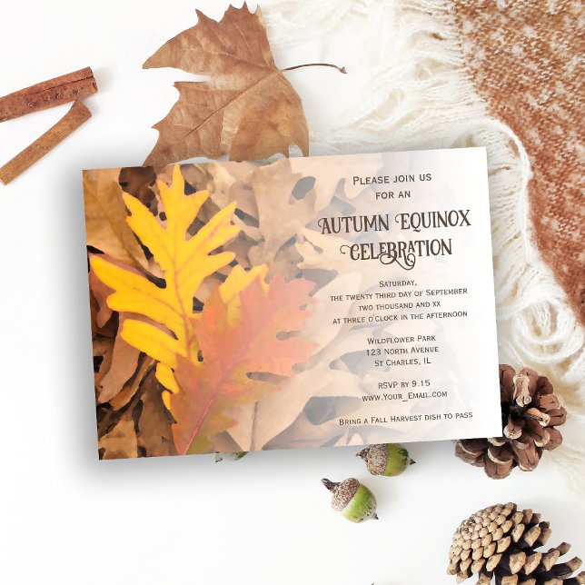 Fall Painted Leaves Autumn Equinox Celebration Invitation (Creator Uploaded)