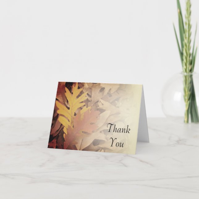 Fall Painted Leaves Bridesmaid Thank You Card (Front)