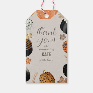 Fall Painted Pumpkins Bridal Shower Thank You Gift Tags