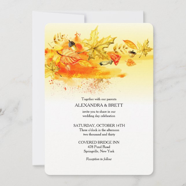 Fall Palette Wedding Invitation (Front)