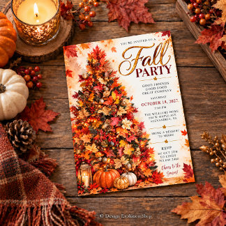 Fall Party Invitation | Autumn Tree