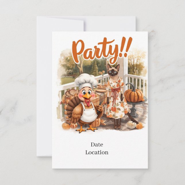 Fall Party Invitation Card – Cozy Autumn Gathering (Front)