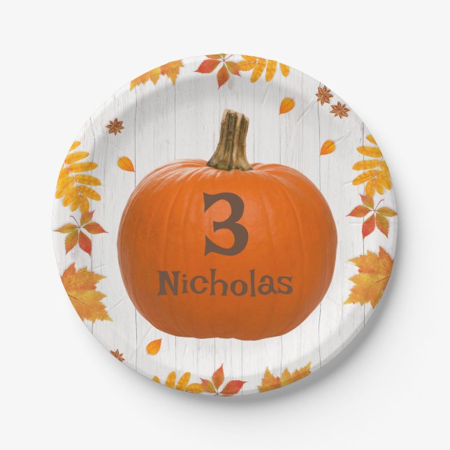 Fall Party Plates - Pumpkin (Front)