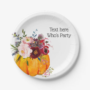 fall party, pumpkin, autumn,  fall Paper Plate
