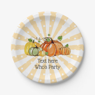 fall party, pumpkin, autumn, fall Paper Plate