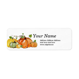 fall party, pumpkin autumn return address stickers