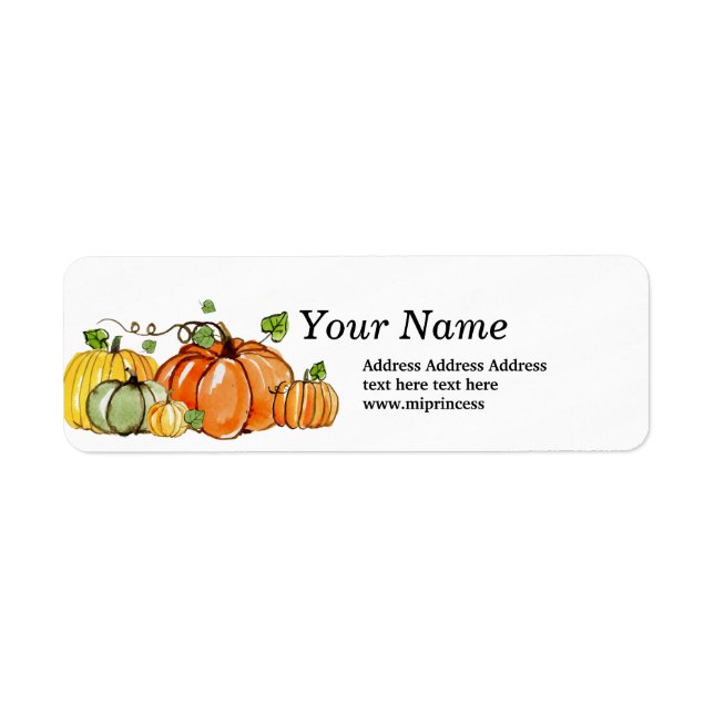 fall party, pumpkin autumn return address stickers (Front)